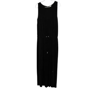 Chico's Travelers Black Slinky Jumpsuit Sleeveless Acetate Spandex Chico 2/ US L
